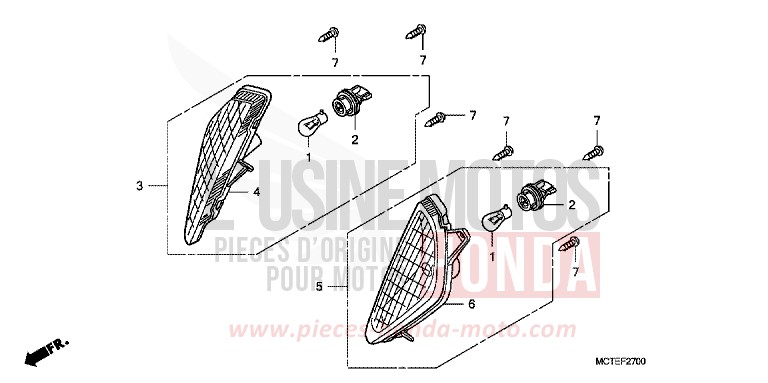 CLIGNOTANT de SILVER WING DEGITAL SILVER METALLIC (NHA30) de 2007